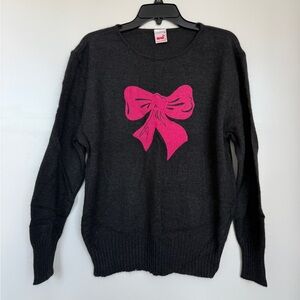 Mondi Black Sweater with Pink Bow